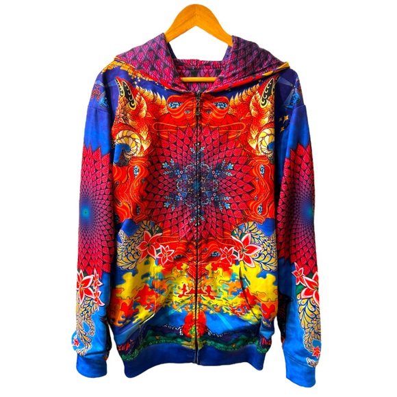 Phil Lewis ‘Sunshine Daydream’ Psychedelic Art Reversible Hoodie. Size Large - Picture 1 of 11